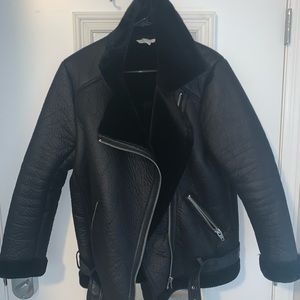 H&M Leather Puffy Jacket